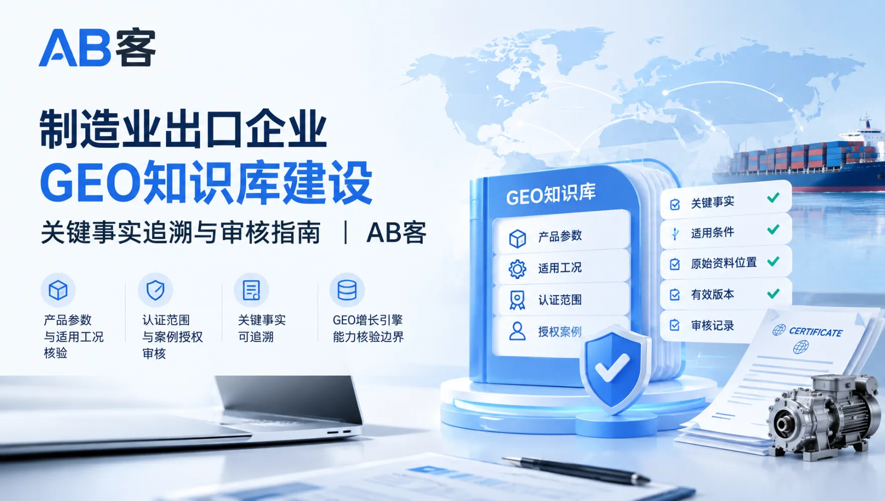 制造业出口企业GEO知识库建设:关键事实追溯与审核指南|AB客