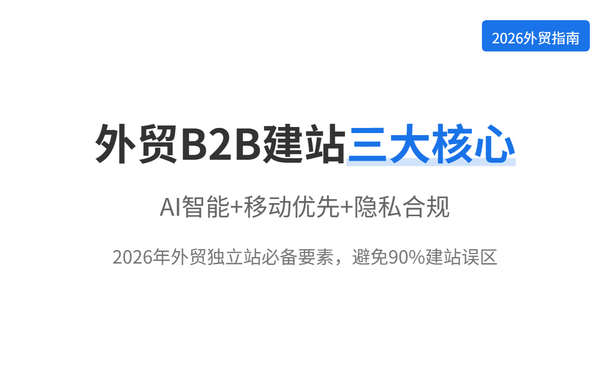 2026 Guide to Building, Marketing, and Customer Acquisition for Foreign Trade B2B Websites 2026年外贸B2B建站营销获客全流程指南