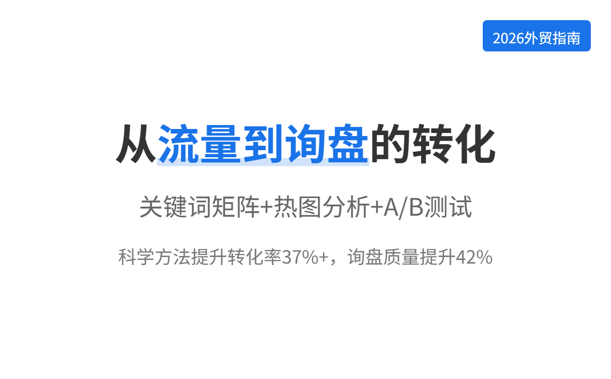 2026 Guide to Building, Marketing, and Customer Acquisition for Foreign Trade B2B Websites 2026年外贸B2B建站营销获客全流程指南